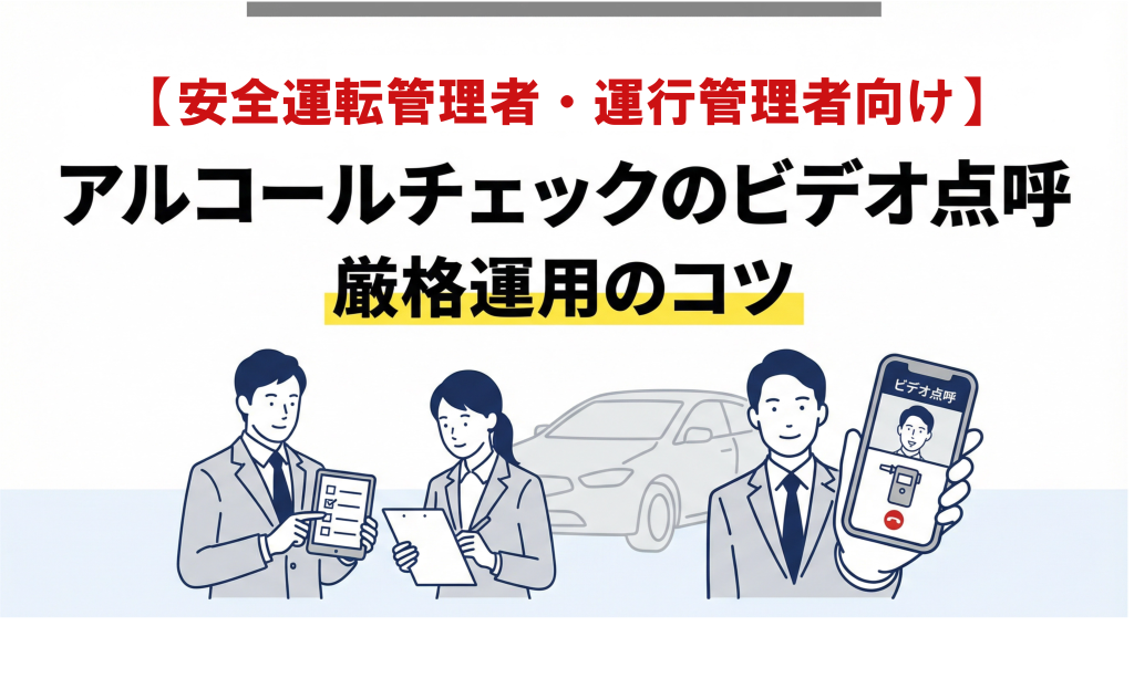 サムネイル画像｜【安全運転管理者・運行管理者向け】アルコールチェックのビデオ点呼 厳格運用のコツ