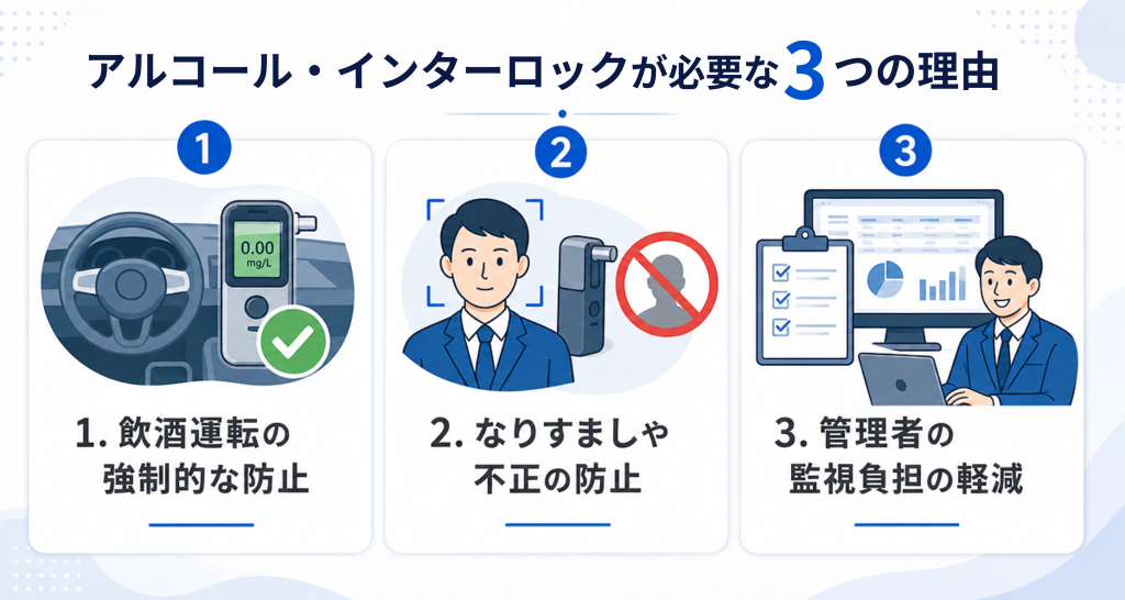 アルコールインターロックが必要な理由をまとめた画像